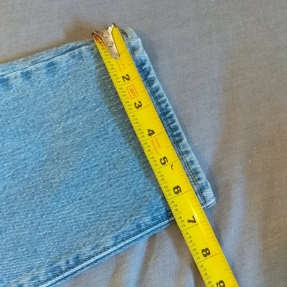 Levi's Wedgie Crop Straight Leg Jeans Distressed Tango Blue - Picture 11 of 16